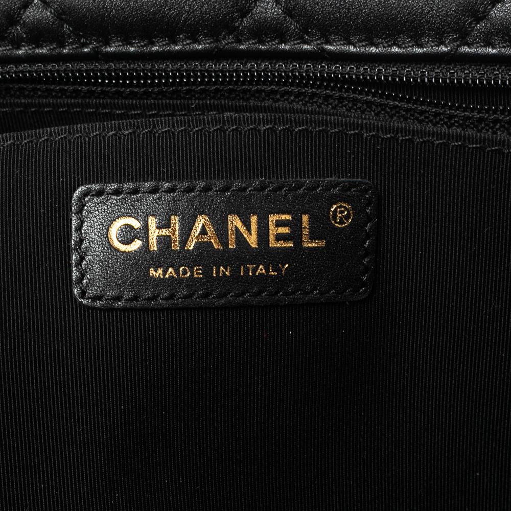 Chanel Black Quilted Leather Maxi Classic Flap Bag 7