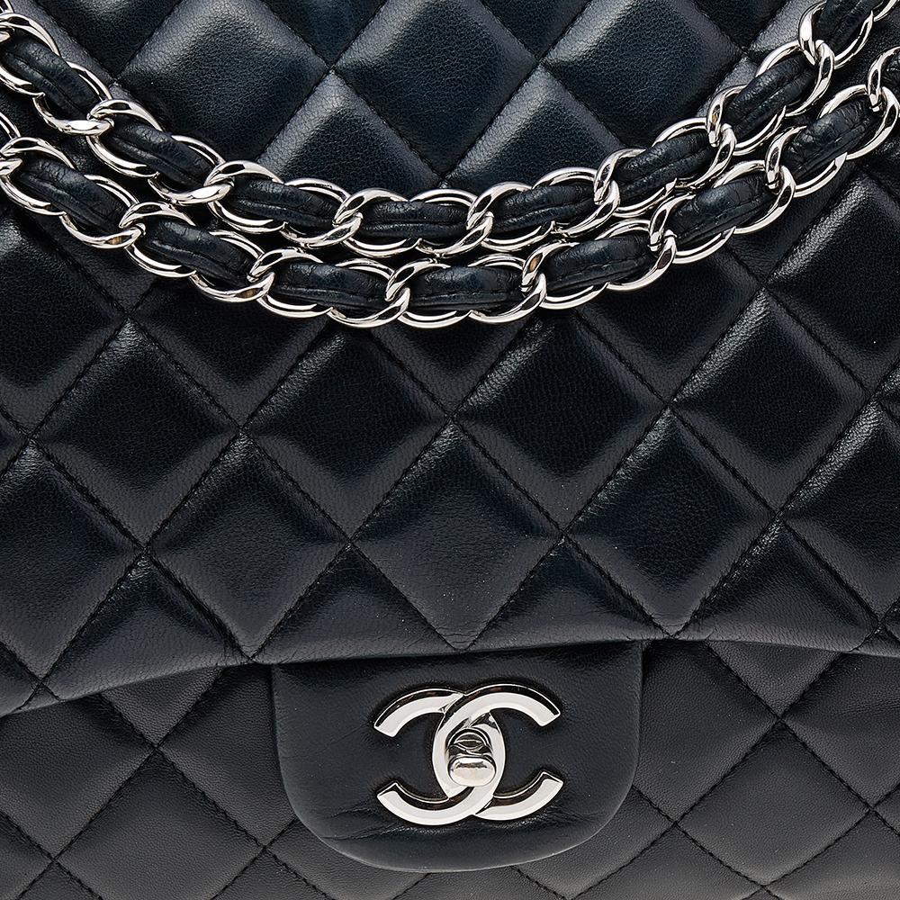 Chanel Black Quilted Leather Maxi Classic Flap Bag 2