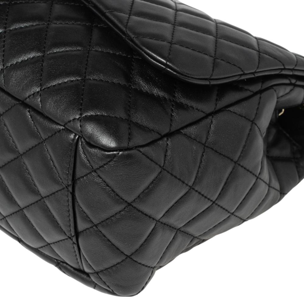 Chanel Black Quilted Leather Maxi Classic Flap Bag 4