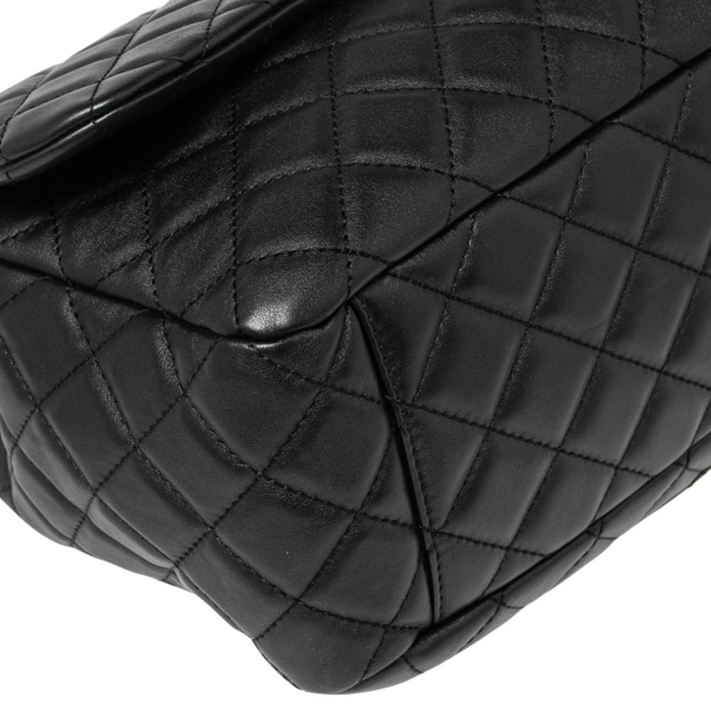 Chanel Black Quilted Leather Maxi Classic Flap Bag 5