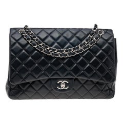 Chanel Black Quilted Leather Maxi Classic Flap Bag