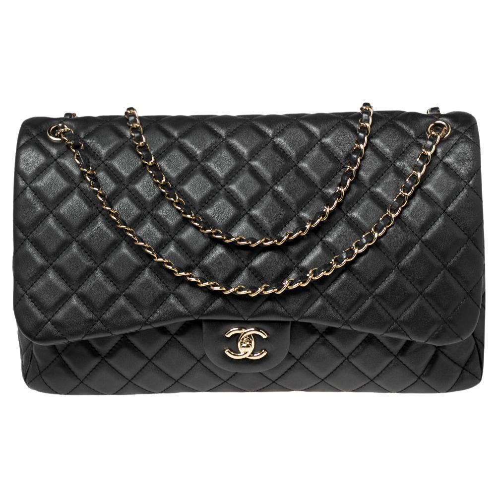 Chanel Black Quilted Leather Maxi Classic Flap Bag