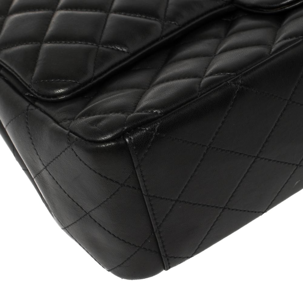 Chanel Black Quilted Leather Maxi Classic Single Flap Bag 7