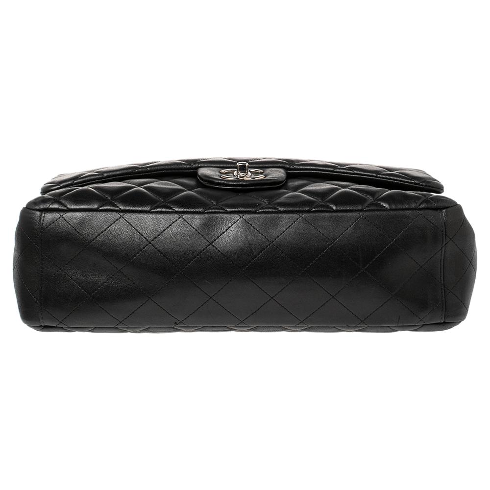 Chanel Black Quilted Leather Maxi Classic Single Flap Bag 1