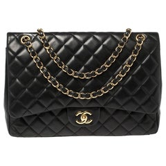 Chanel Black Quilted Leather Maxi Classic Single Flap Bag