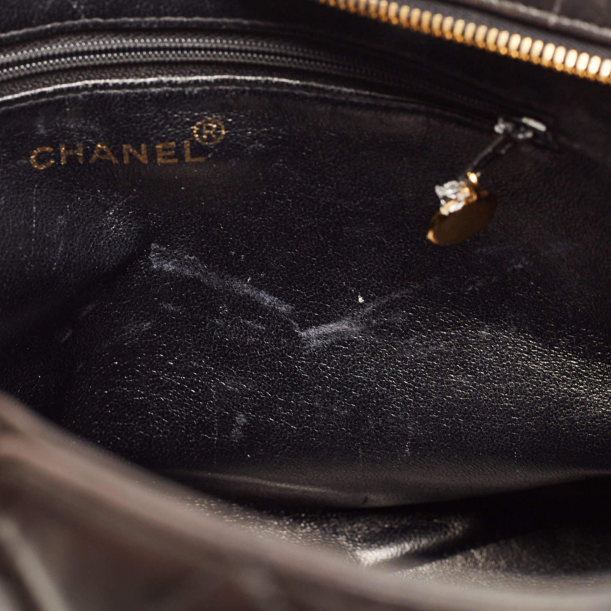 Chanel Black Quilted Leather Medallion Tote 8