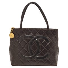 Chanel Black Quilted Leather Medallion Tote
