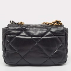 Chanel Black Quilted Leather Medium 19 Flap Bag