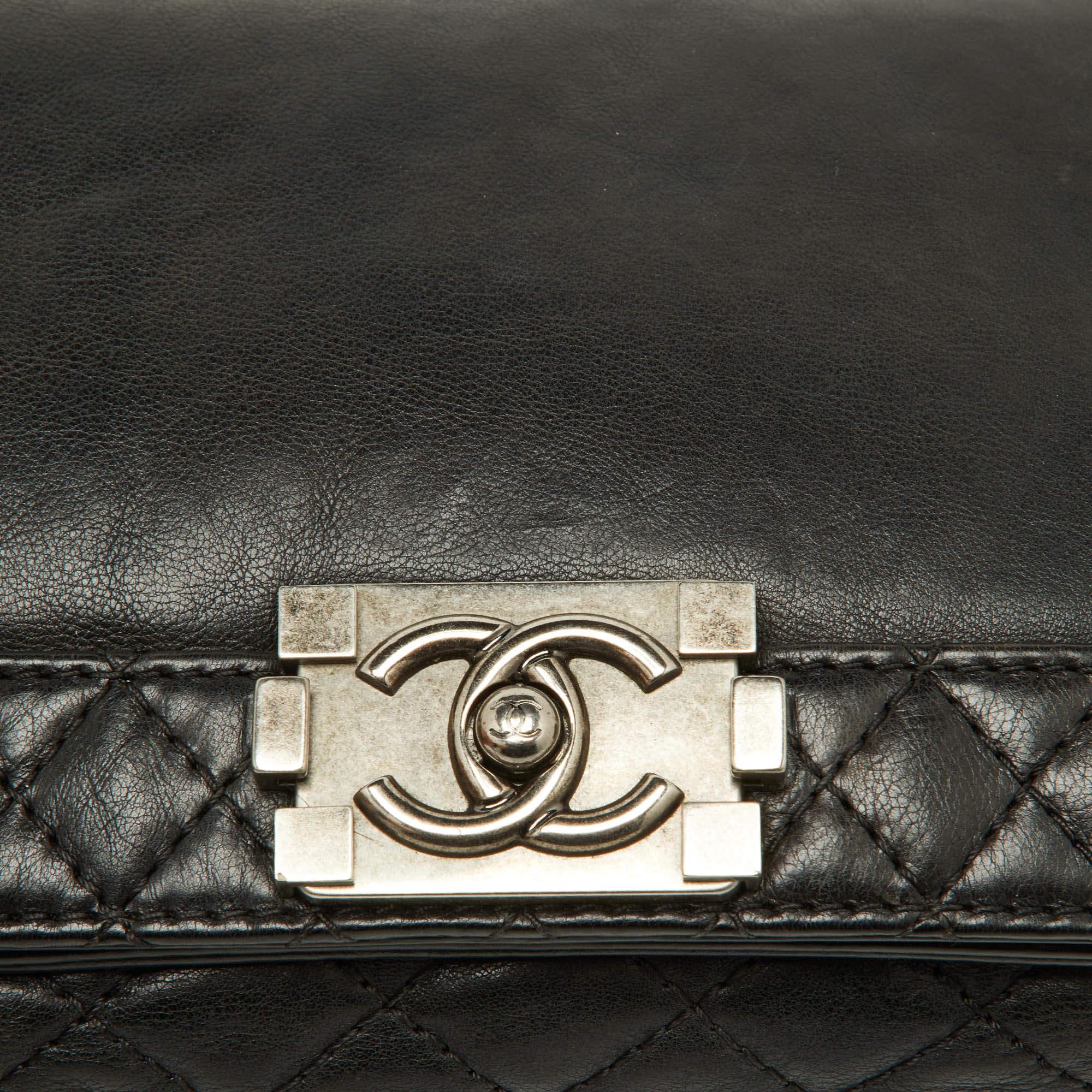 Chanel Black Quilted Leather Medium Boy Bag 2