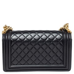 Chanel Black Quilted Leather Medium Boy Flap Bag