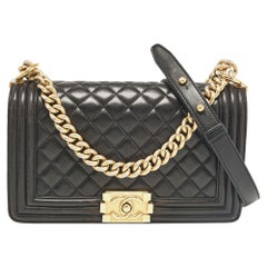 Chanel Black Quilted Leather Medium Boy Flap Bag