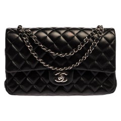 Chanel Black Quilted Leather Medium Classic Double Flap Bag