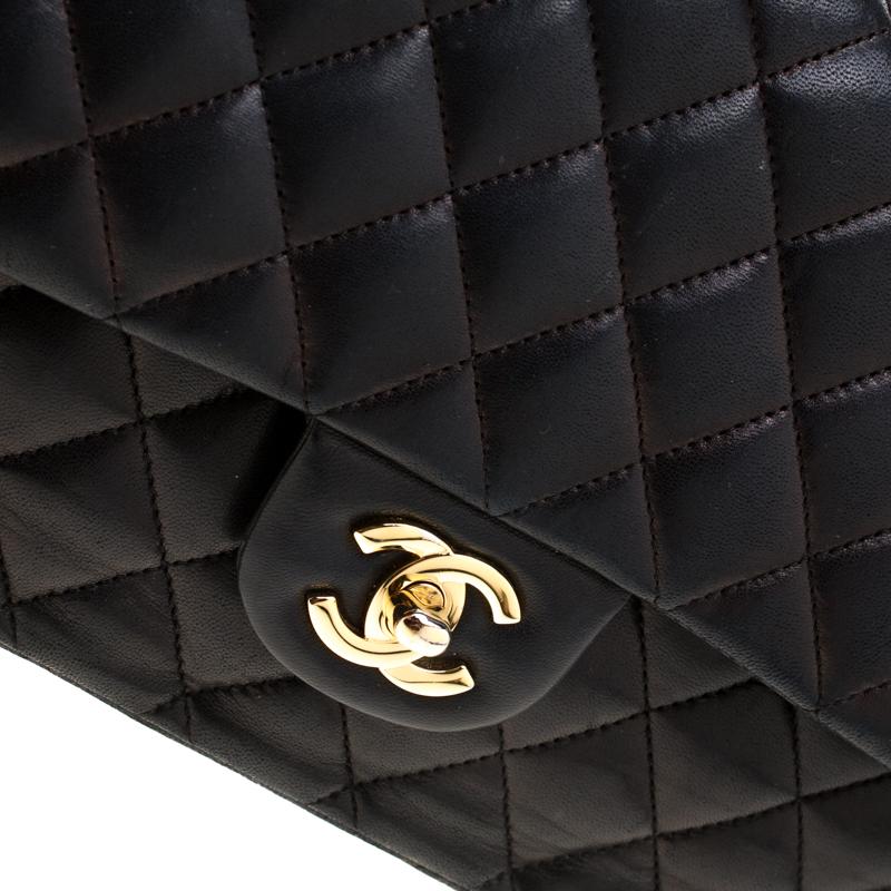 Chanel Black Quilted Leather Medium Classic Single Flap Bag 3