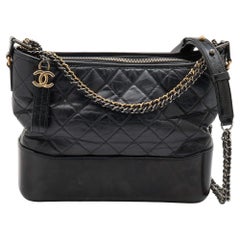 Chanel Black Quilted Leather Medium Gabrielle Hobo