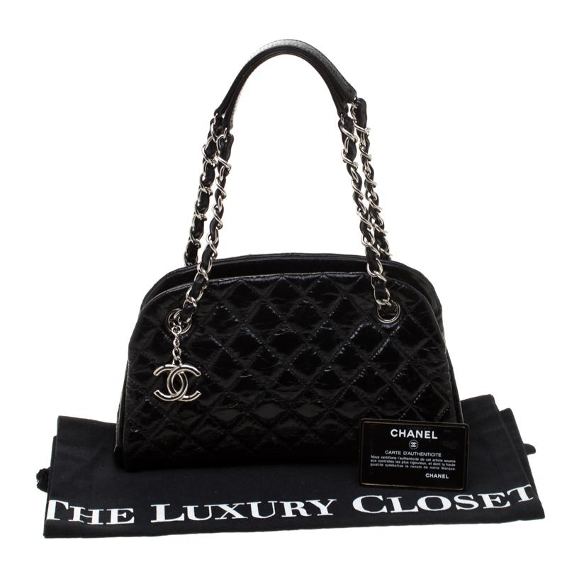 Chanel Black Quilted Leather Medium Mademoiselle Bowling Bag 5
