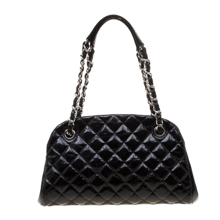 Chanel Black Quilted Leather Medium Mademoiselle Bowling Bag at 1stDibs