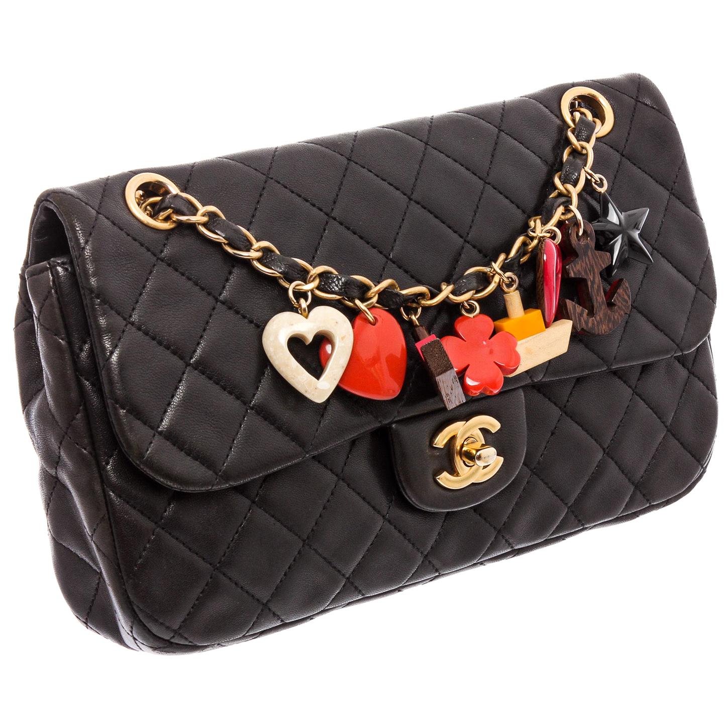 chanel black quilted flap bag