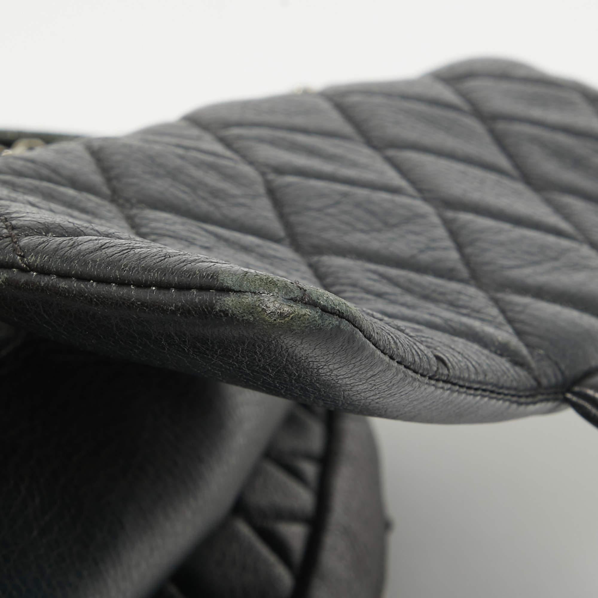 Chanel Black Quilted Leather Medium Soft Easy Flap Bag For Sale 3