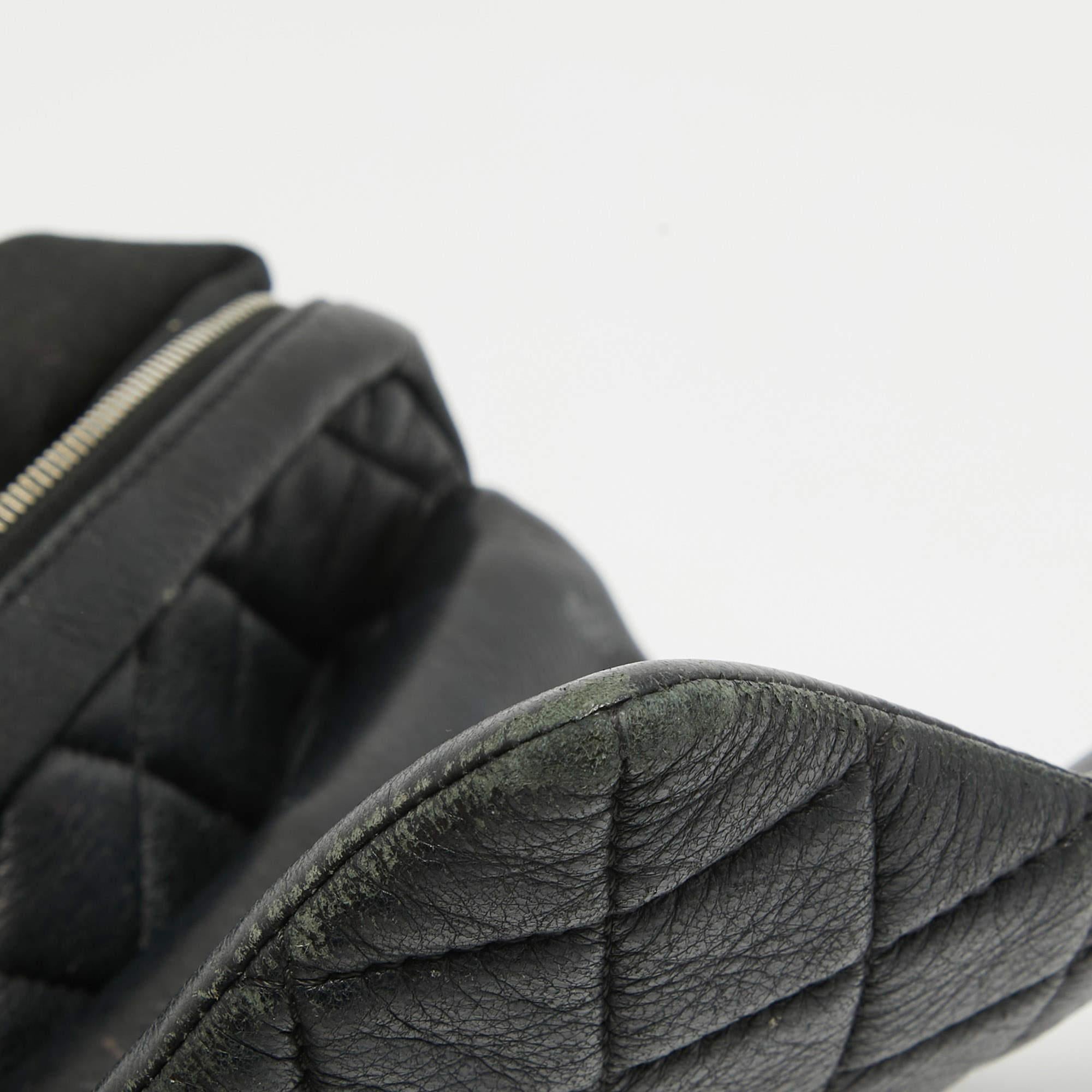 Chanel Black Quilted Leather Medium Soft Easy Flap Bag For Sale 4