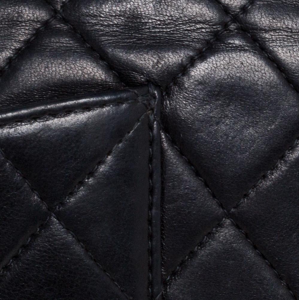 Chanel Black Quilted Leather Medium Vintage Classic Double Flap Bag 11