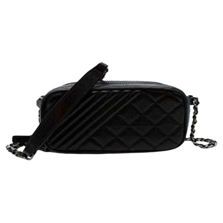 Chanel Black Quilted Leather Mini Camera Bag For Sale at 1stDibs