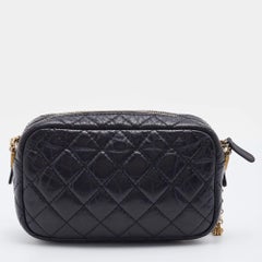 Chanel Black Quilted Leather Mini Embellished Reissue Camera Bag