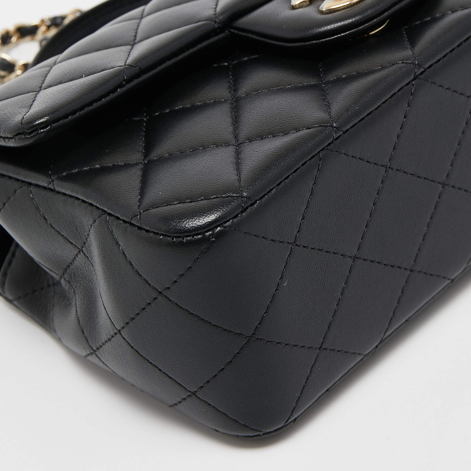 Chanel Black Quilted Leather Mini Rectangular Top Handle Bag 1