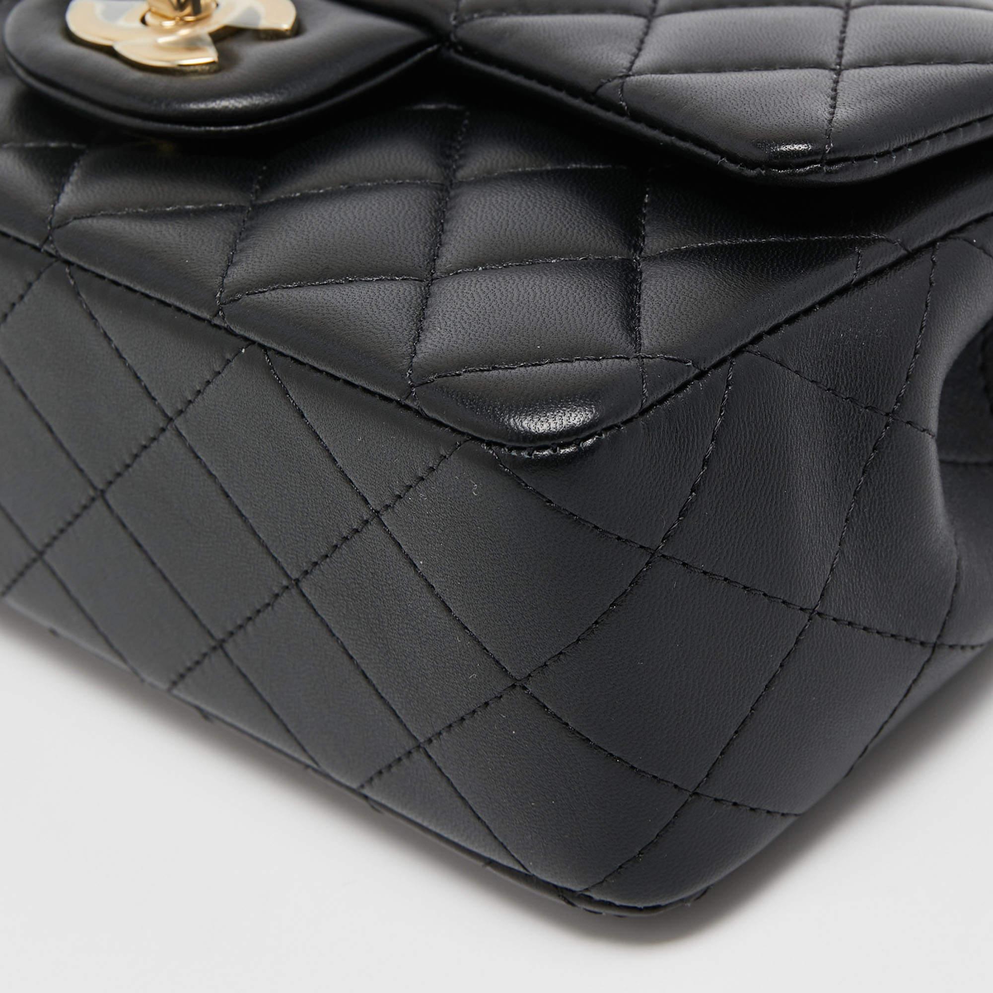 Chanel Black Quilted Leather Mini Rectangular Top Handle Bag 2