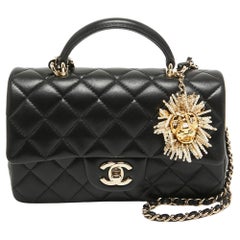 Chanel Black Quilted Leather Mini Rectangular Top Handle Bag