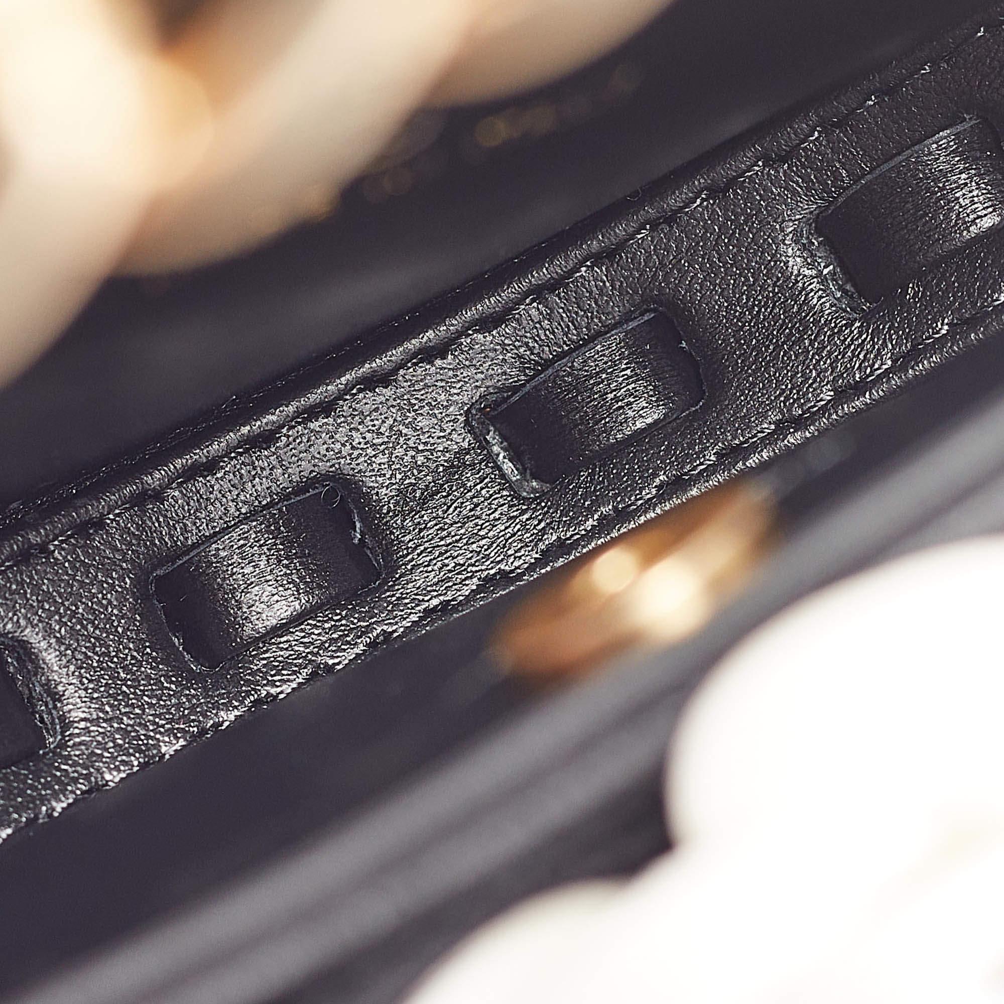 Chanel Black Quilted Leather Mini Round Camellia Clutch 3
