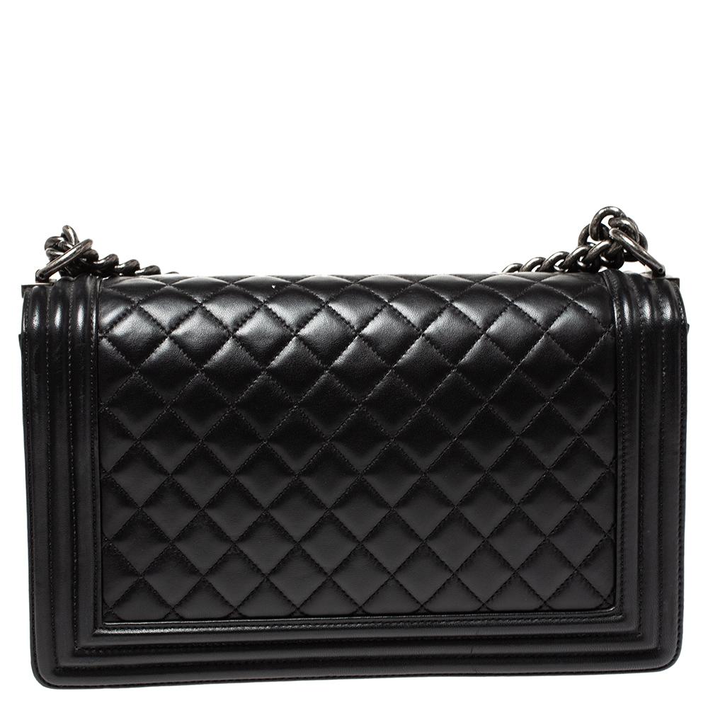 Chanel Black Quilted Leather New Medium Boy Bag 1