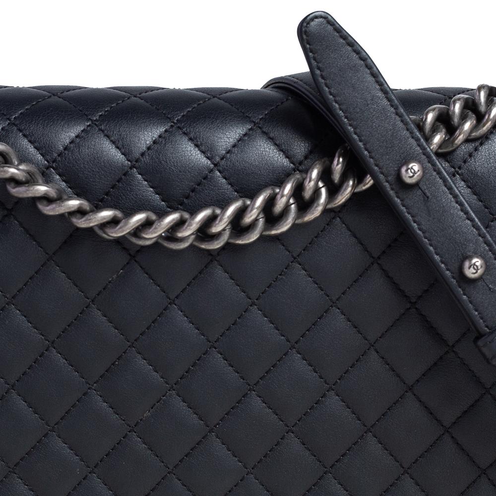 Chanel Black Quilted Leather New Medium Boy Flap Bag 9