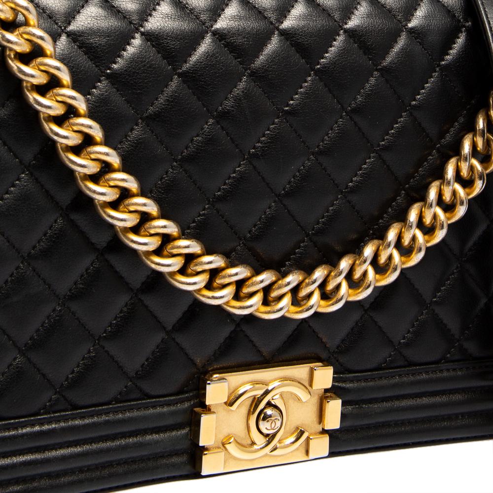 Chanel Black Quilted Leather New Medium Boy Flap Bag 5
