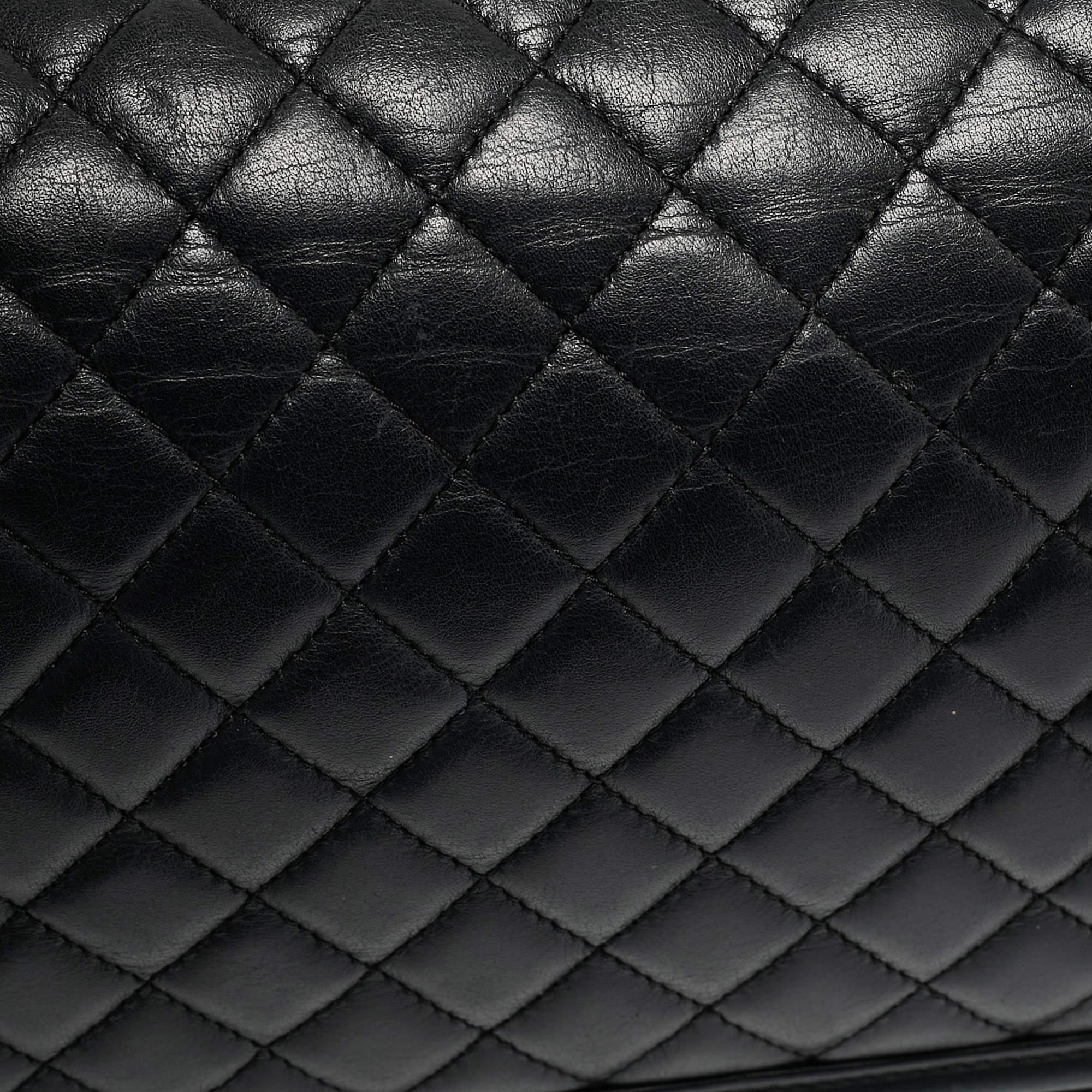 Chanel Black Quilted Leather New Medium Boy Shoulder Bag For Sale 8