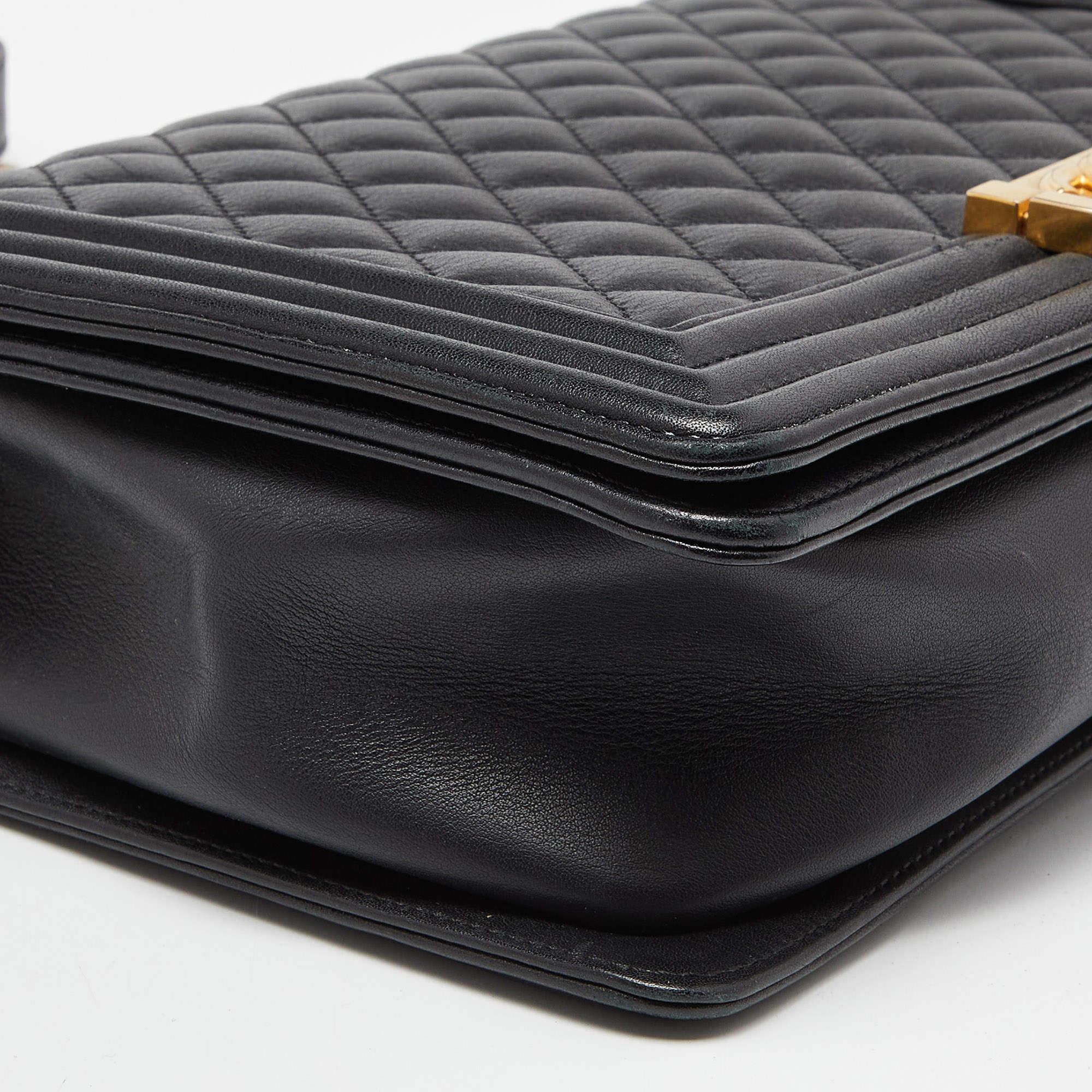 Chanel Black Quilted Leather New Medium Boy Shoulder Bag 3