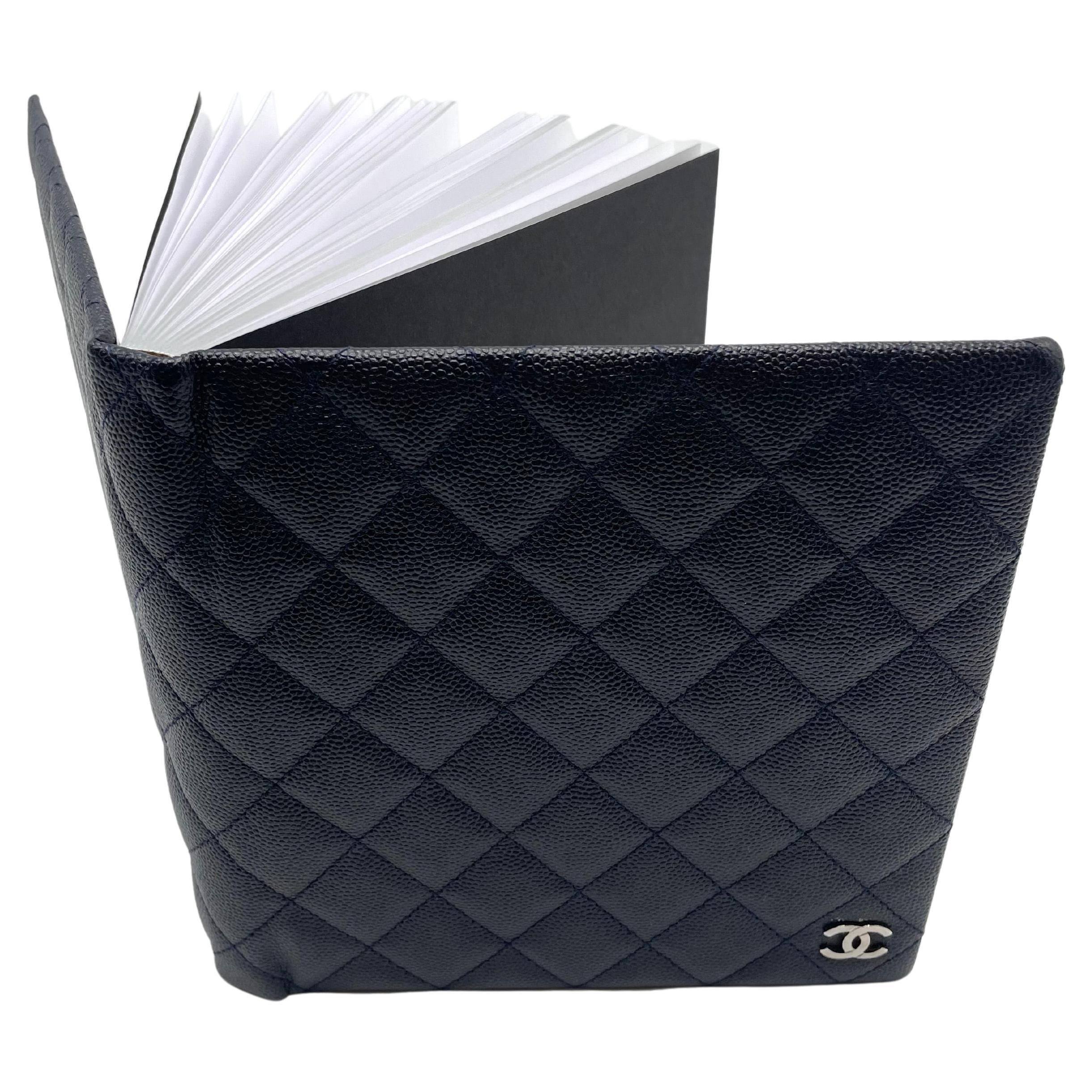 Chanel Black Quilted Leather Note Book  For Sale