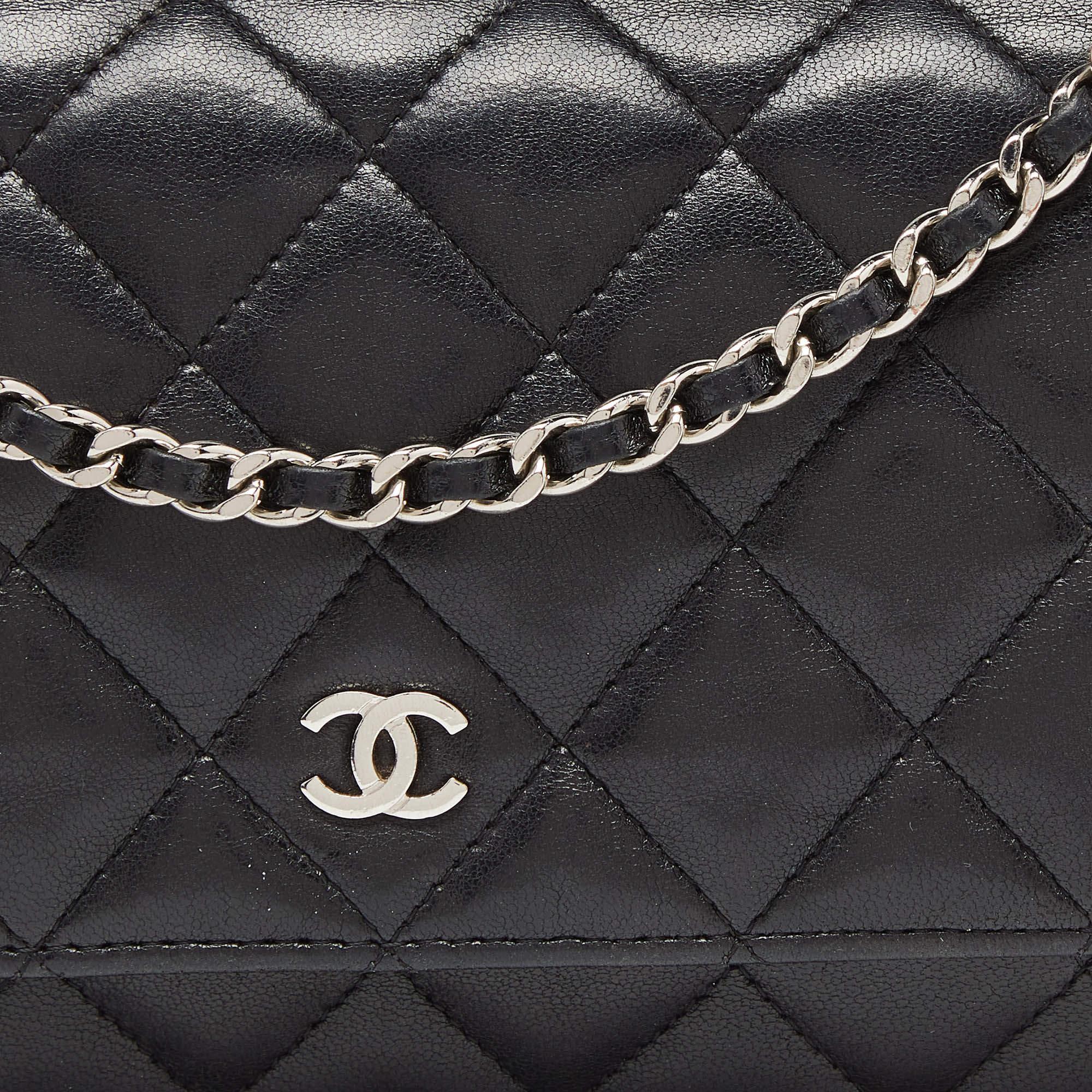 Chanel Black Quilted Leather O Mini Wallet on Chain 6