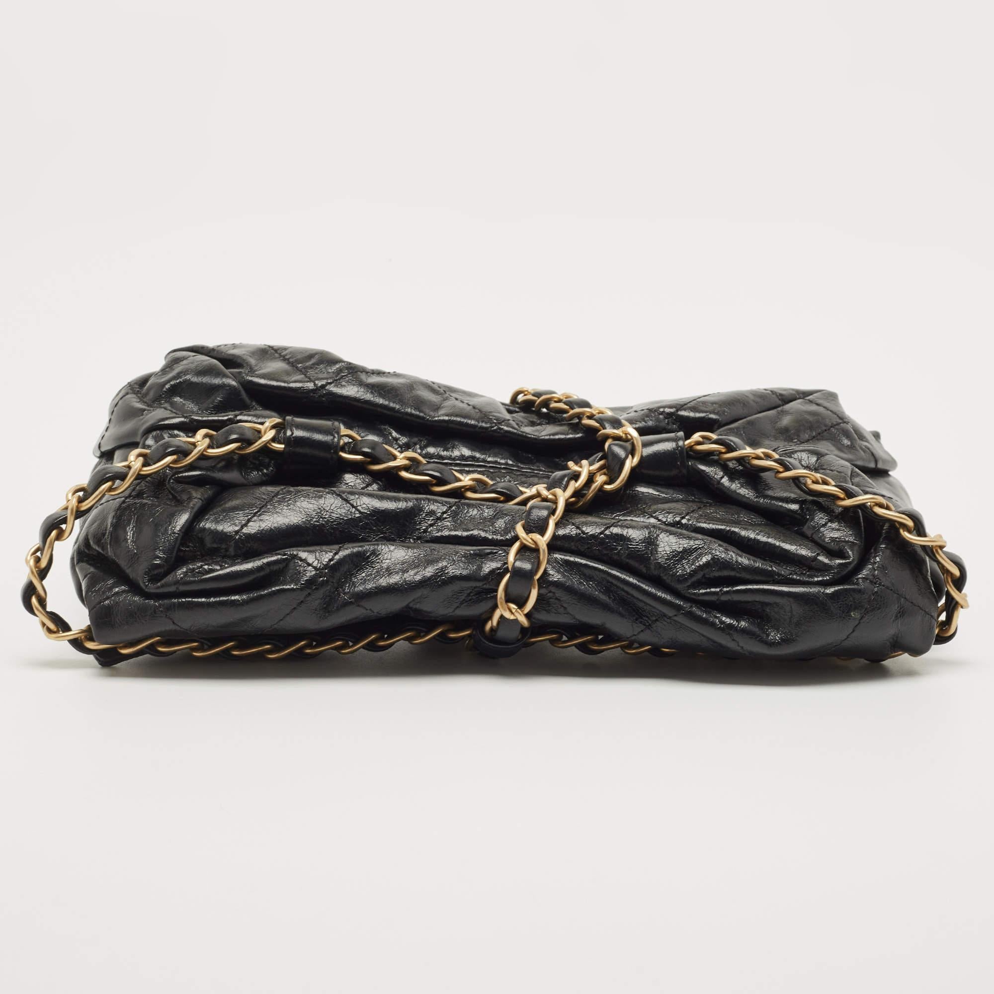 Women's Chanel Black Quilted Leather Paris-Bombay Baluchon Bag