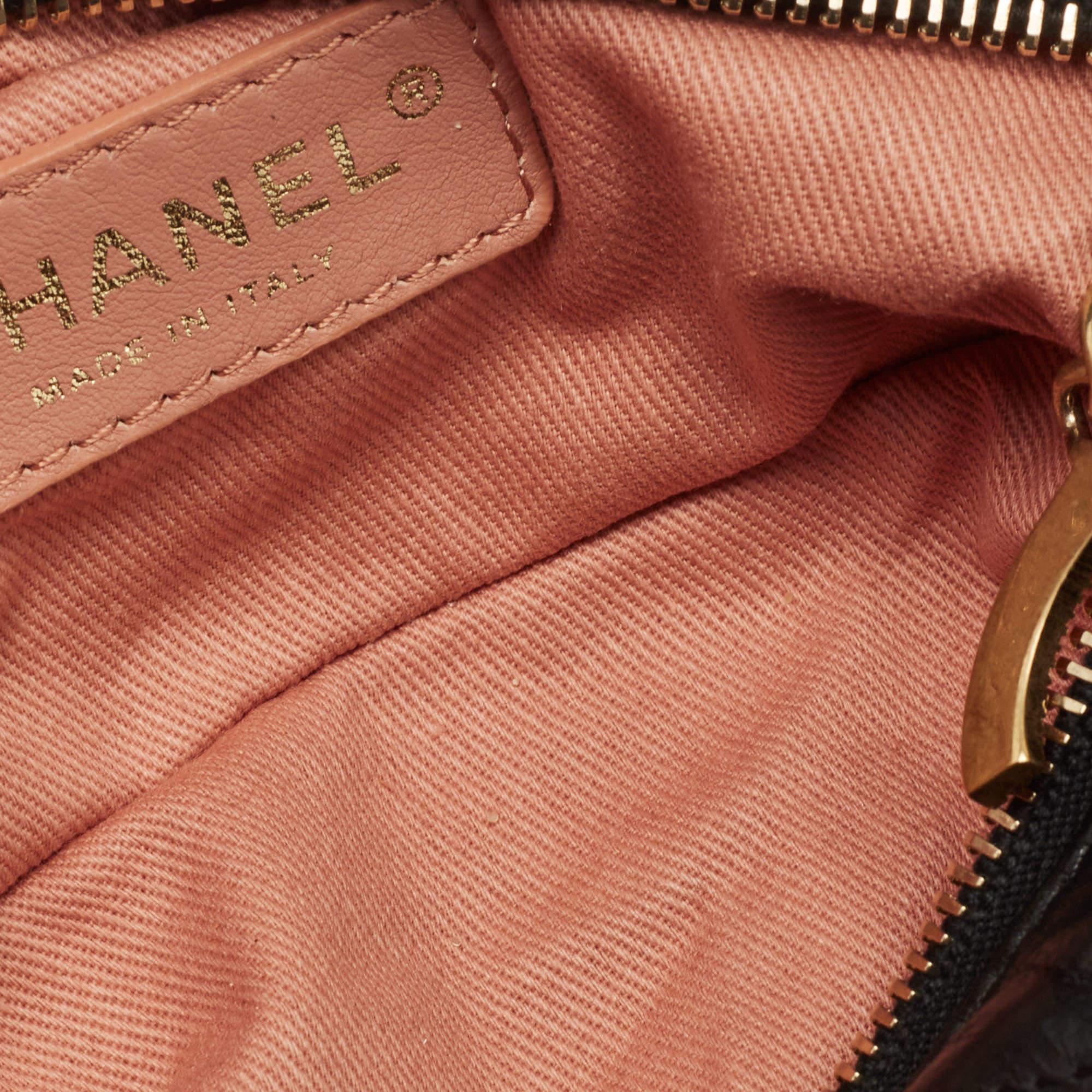 Chanel Black Quilted Leather Paris-Bombay Baluchon Bag 2