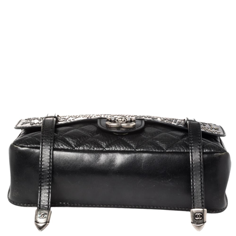 Chanel Black Quilted Leather Paris Dallas Flap Bag 6