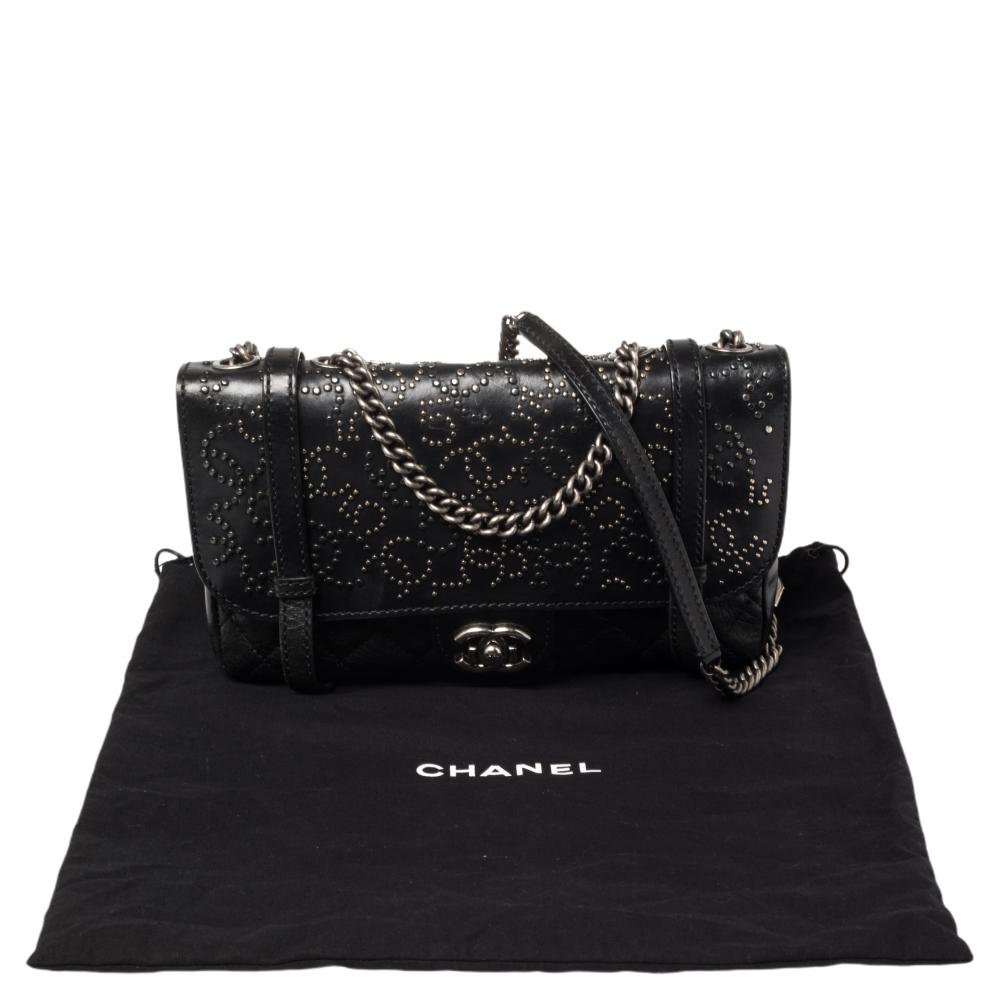 Chanel Black Quilted Leather Paris Dallas Flap Bag 9