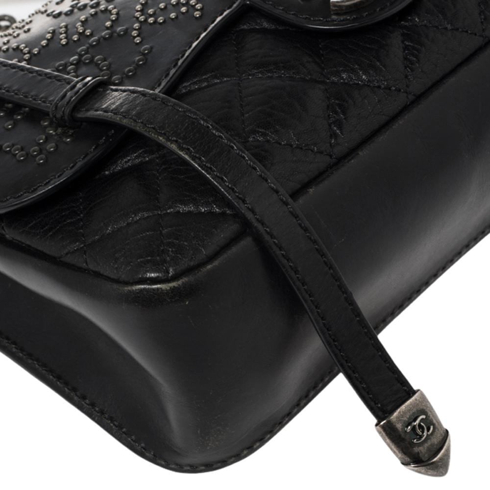 Chanel Black Quilted Leather Paris Dallas Flap Bag 3