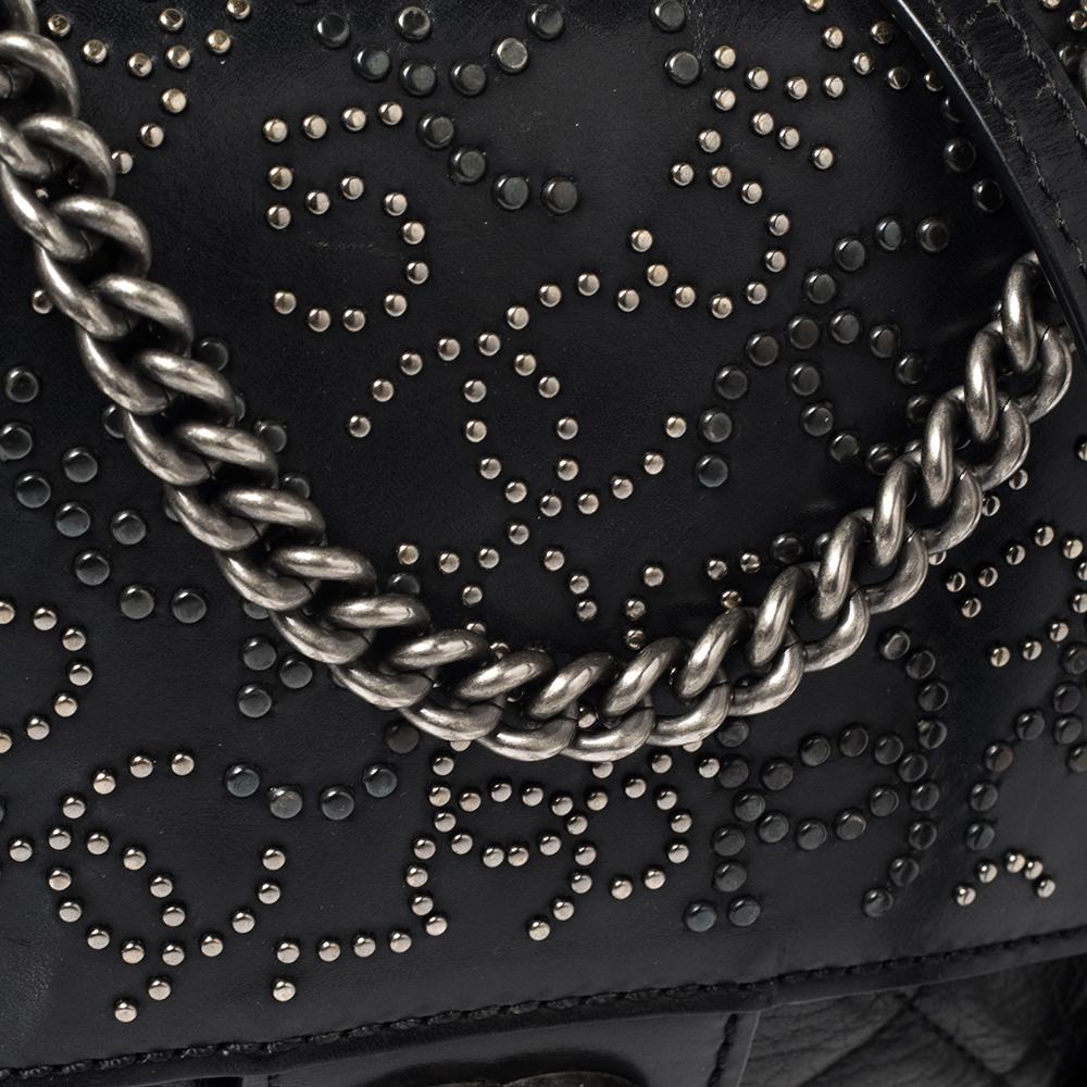 Chanel Black Quilted Leather Paris Dallas Flap Bag 4