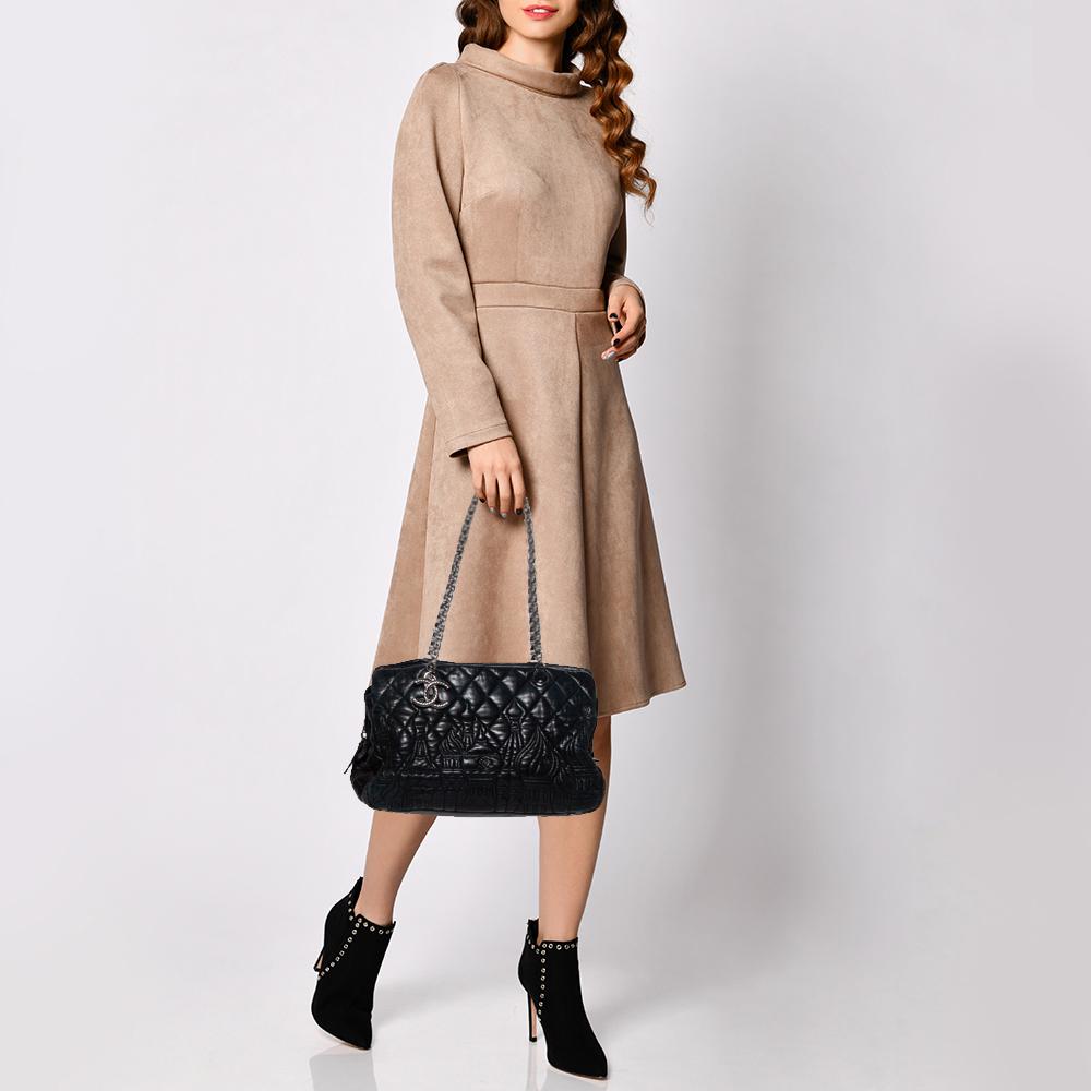 Chanel Black Quilted Leather Paris Moscow Chain Bag In Fair Condition In Dubai, Al Qouz 2