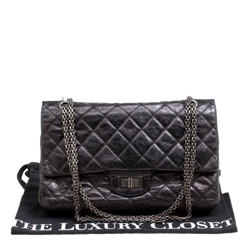 Chanel Black Quilted Leather Reissue 2.55 Classic 227 Flap Bag 8