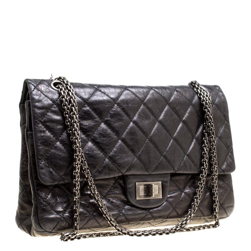 Women's Chanel Black Quilted Leather Reissue 2.55 Classic 227 Flap Bag