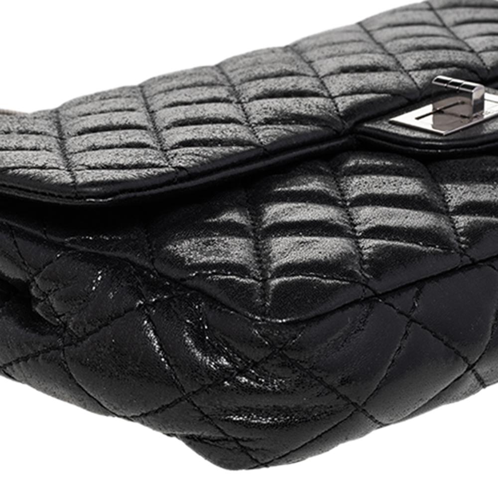 Chanel Black Quilted Leather Reissue Chain Clutch Bag 6