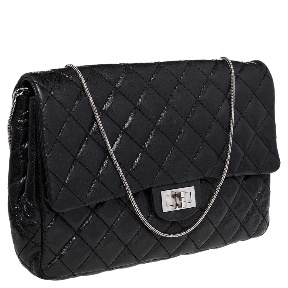Chanel Black Quilted Leather Reissue Chain Clutch Bag In Good Condition In Dubai, Al Qouz 2