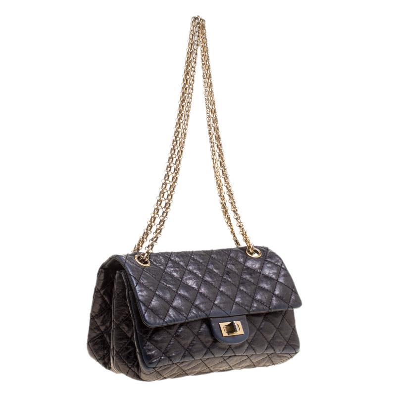 Chanel Black Quilted Leather Reissue Double Gusset Flap Bag In Good Condition In Dubai, Al Qouz 2