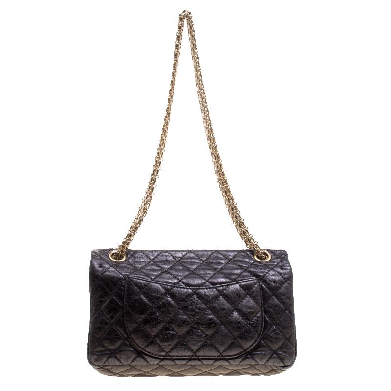Women's Chanel Black Quilted Leather Reissue Double Gusset Flap Bag